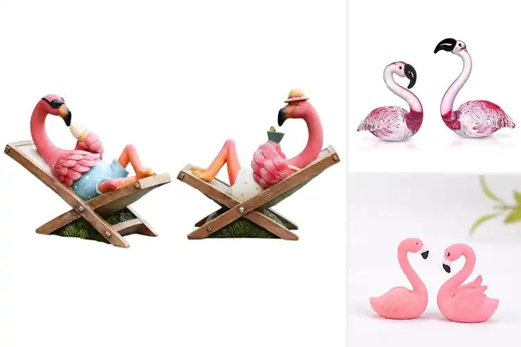 Detailed view of Best Cute Flamingo Figurines