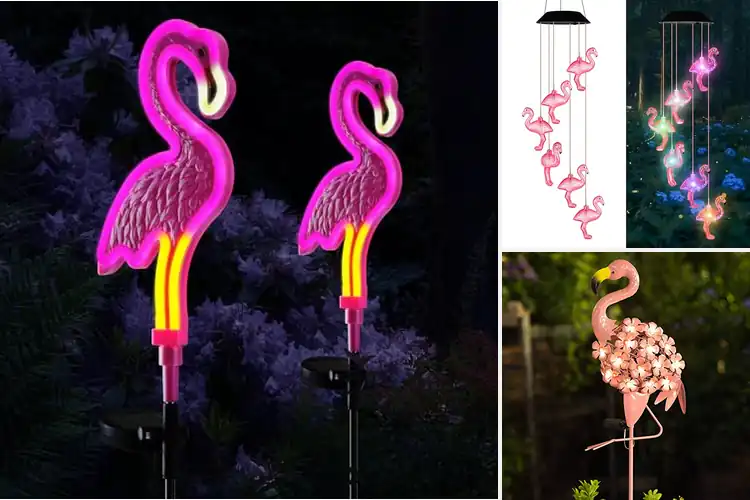 Detailed view of Best Solar Flamingo Decor to Light Up Your Outdoor Space