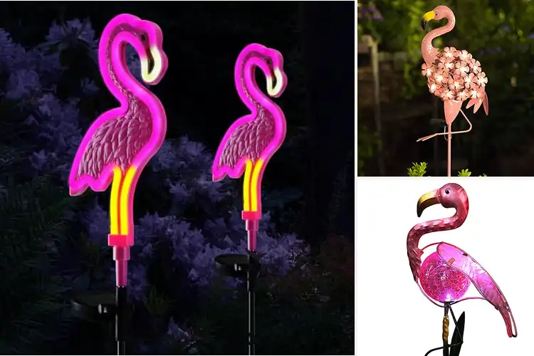 Detailed view of Best Solar Flamingo Ornaments
