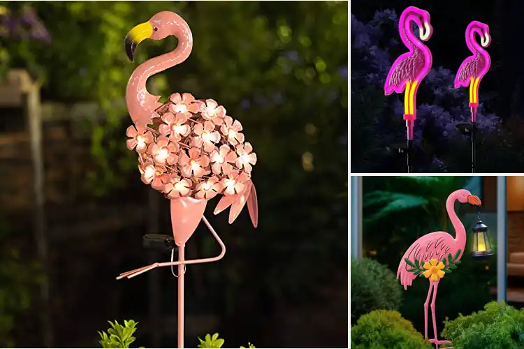 Detailed view of Best Solar Powered Flamingo Decor