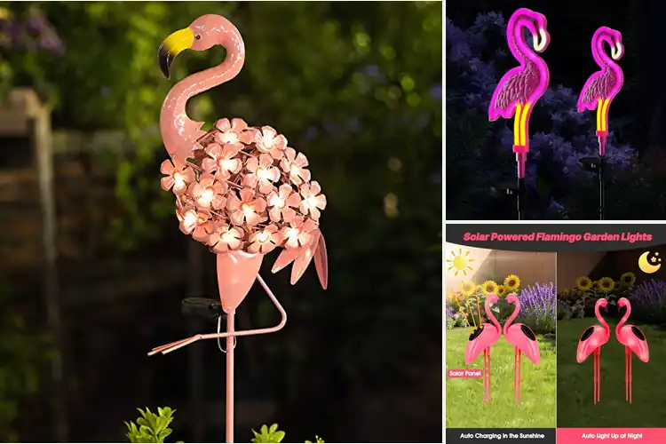 Detailed view of Best Solar Powered Garden Flamingos