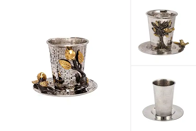 Detailed view of Best Stainless Steel And Brass Kiddush Cup